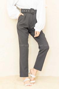 Modalamelif Geniş Kemerli Havuç Pantolon Siyah