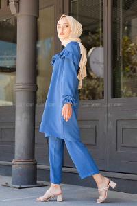 Modalamelif Önü Fırfırlı İkili Ayrobin Takım İndigo