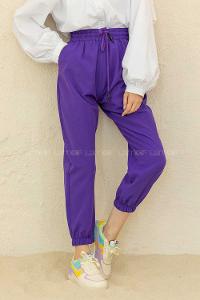 Modalamelif Bel Ve Paça Lastikli Eşofman Mor