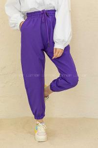 Modalamelif Bel Ve Paça Lastikli Eşofman Mor