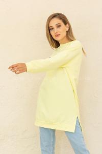 Modalamelif Brunch Yazı Baskılı Sweatshirt Muz Kabuğu