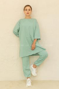 Modalamelif Düşük Kol İkili Takım Çağla Yeşili