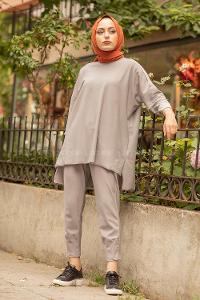 Modalamelif Düşük Kol İkili Takım Gri