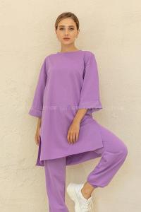 Modalamelif Düşük Kol İkili Takım Lila