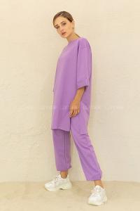 Modalamelif Düşük Kol İkili Takım Lila