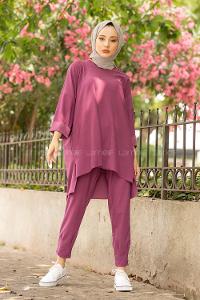 Modalamelif Düşük Kol İkili Takım Mor