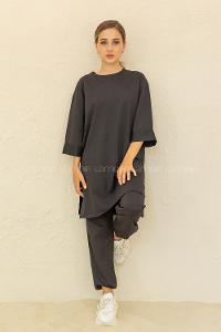 Modalamelif Düşük Kol İkili Takım Siyah