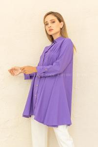 Modalamelif Önü Pileli Tunik Lila