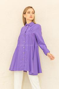 Modalamelif Önü Pileli Tunik Lila