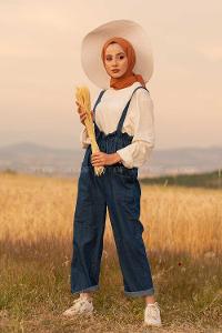 Modalamelif Beli Lastikli Kot Slopet Mavi