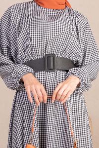 Modalamelif Dikdörtgen Tokalı Kemer Siyah