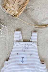 Modalamelif Bebek Ayıcık Nakışlı Pamuklu Tulum