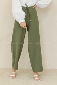 Modalamelif Bel Lastikli Ayrobin Pantolon Haki