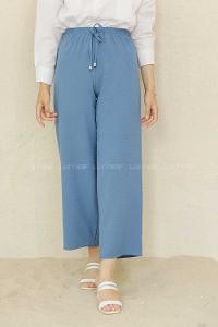 Modalamelif Bel Lastikli Ayrobin Pantolon İndigo
