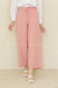 Modalamelif Bel Lastikli Ayrobin Pantolon Pudra