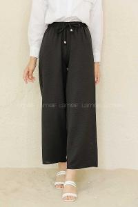 Modalamelif Bel Lastikli Ayrobin Pantolon Siyah