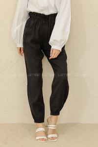 Modalamelif Beli Lastikli Cepli Pantolon Siyah