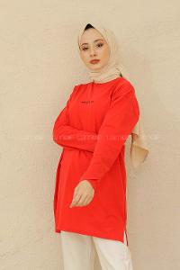 Modalamelif Brooklyn Baskılı Tunik Bordo