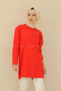 Modalamelif Brooklyn Baskılı Tunik Bordo