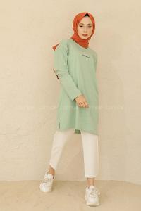 Modalamelif Brooklyn Baskılı Tunik Çağla Yeşili