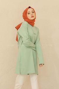 Modalamelif Brooklyn Baskılı Tunik Çağla Yeşili