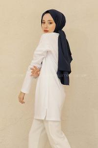 Modalamelif Wanna Hug Baskılı Tunik Beyaz