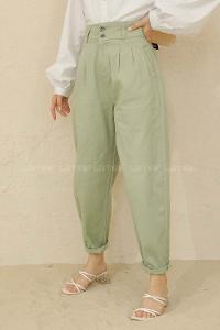 Modalamelif Yüksek Bel Balon Mom Jean Çağla