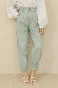 Modalamelif Yüksek Bel Balon Mom Jean Mint