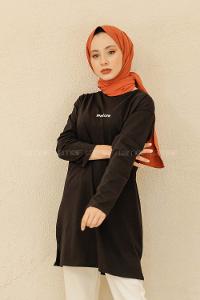 Modalamelif Brooklyn Baskılı Tunik Siyah