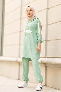 Modalamelif Kapak Cepli Garnili Takım Mint