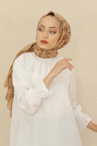 Modalamelif Toprak Rengi Ceviz Yaprağı Pamuk Vual Şal