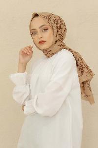 Modalamelif Toprak Rengi Ceviz Yaprağı Pamuk Vual Şal