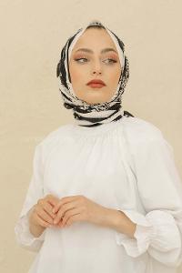 Modalamelif Beyaz Renk Karışık Desenli Şal