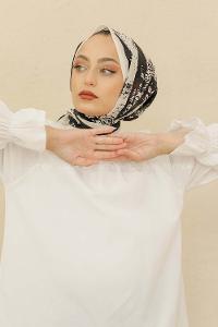 Modalamelif Beyaz Renk Karışık Desenli Şal