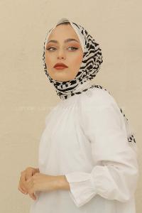 Modalamelif Beyaz Renk Su Damlası Desenli Şal