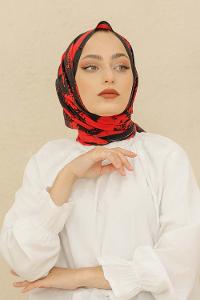 Modalamelif Bordo Renk Karışık Desenli Şal