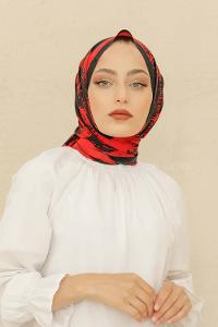 Modalamelif Bordo Renk Karışık Desenli Şal