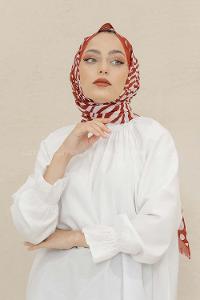 Modalamelif Bordo Renk Su Damlası Desenli Şal