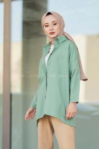 Modalamelif Çift Cepli Poplin Gömlek Pastel Yeşili