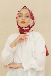 Modalamelif Fuşya Renk Karışık Desenli Şal