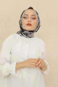 Modalamelif Gri Renk Karışık Desenli Şal