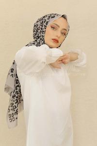 Modalamelif Gri Renkli Pati Desenli Şal