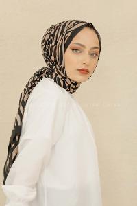 Modalamelif Kahve Renk Su Damlası Desenli Şal