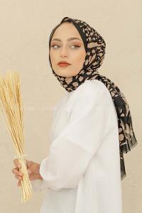 Modalamelif Kahve Renk Su Damlası Desenli Şal