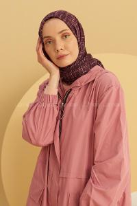 Modalamelif Mor Batik Desen Şal