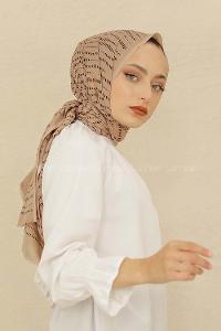 Modalamelif Vizonrengi Renk Şerit Desenli Şal