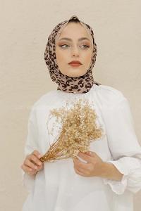 Modalamelif Vizonrengi Renkli Pati Desenli Şal