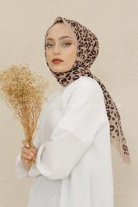 Modalamelif Vizonrengi Renkli Pati Desenli Şal