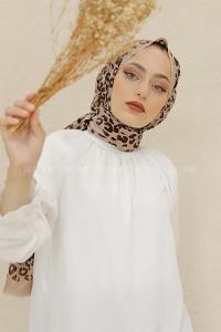 Modalamelif Vizonrengi Renkli Pati Desenli Şal