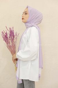 Modalamelif Renkli Baskılı Medine İpeği Şal Asimetrik Desen